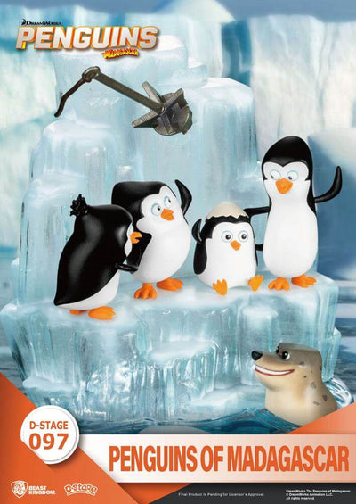 Penguins of Madagascar D-Stage PVC Diorama Skipper, Kowalski, Private & Rico 14cm - Scale Statue - Beast Kingdom Toys - Hobby Figures UK