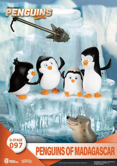 Penguins of Madagascar D-Stage PVC Diorama Skipper, Kowalski, Private & Rico 14cm - Scale Statue - Beast Kingdom Toys - Hobby Figures UK