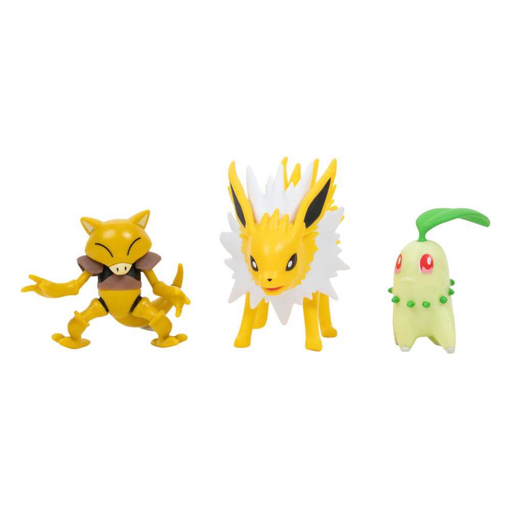 Pokémon Battle Figure 3-Pack Chikorita, Abra, Jolteon 5cm - Mini Figures - Jazwares - Hobby Figures UK