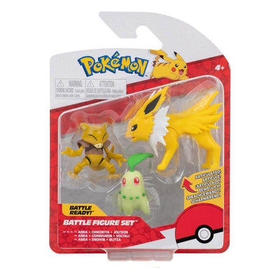 Pokémon Battle Figure 3-Pack Chikorita, Abra, Jolteon 5cm - Mini Figures - Jazwares - Hobby Figures UK
