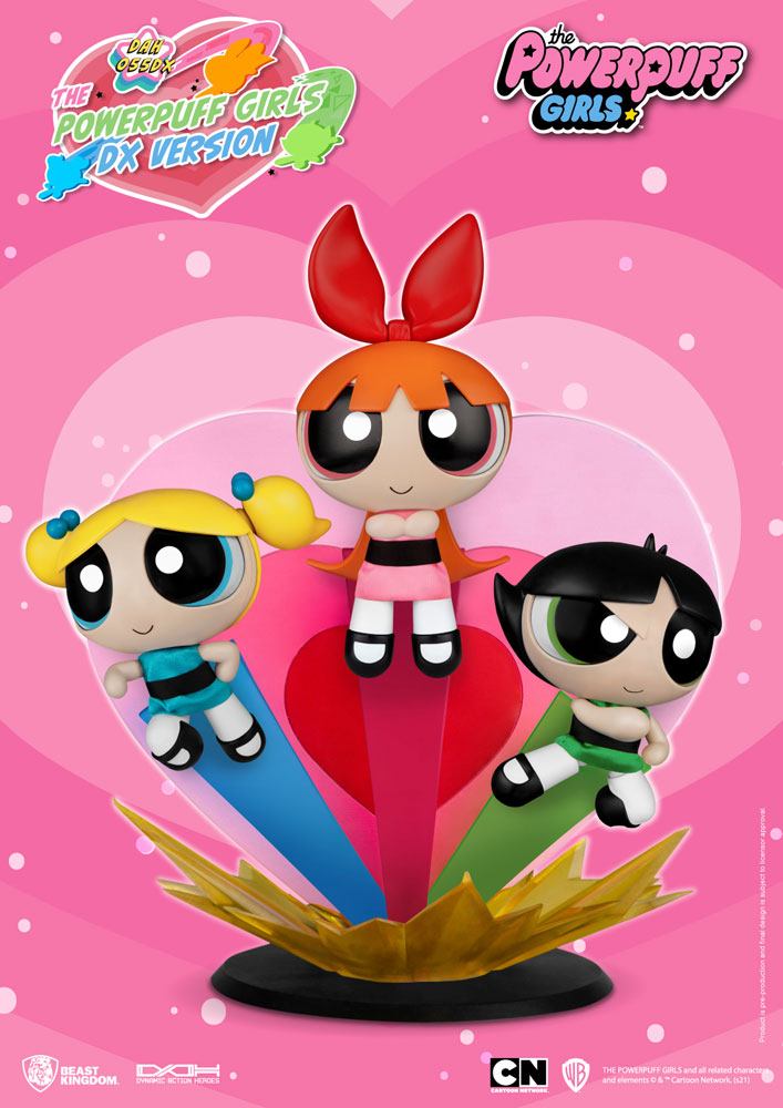 Powerpuff Girls Dynamic 8ction Heroes Action Figures 1/9 Blossom, Bubbles & Buttercup Deluxe 14cm - Action Figures - Beast Kingdom Toys - Hobby Figures UK