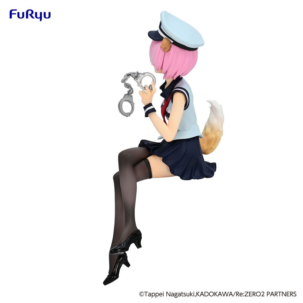 Re:Zero Starting Life in Another World Noodle Stopper PVC Statue Ram Police Officer Cap with Dog Ears 16cm - Scale Statue - Furyu - Hobby Figures UK