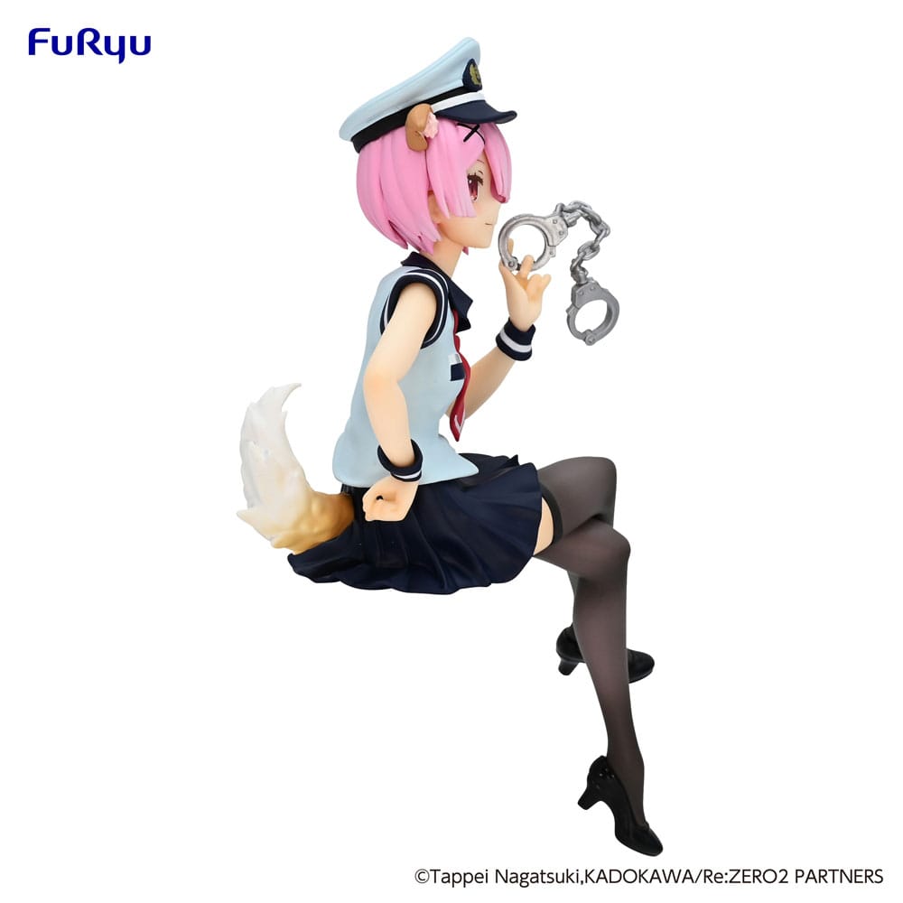 Re:Zero Starting Life in Another World Noodle Stopper PVC Statue Ram Police Officer Cap with Dog Ears 16cm - Scale Statue - Furyu - Hobby Figures UK