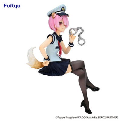 Re:Zero Starting Life in Another World Noodle Stopper PVC Statue Ram Police Officer Cap with Dog Ears 16cm - Scale Statue - Furyu - Hobby Figures UK
