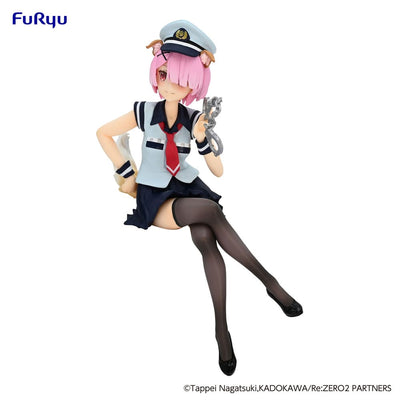 Re:Zero Starting Life in Another World Noodle Stopper PVC Statue Ram Police Officer Cap with Dog Ears 16cm - Scale Statue - Furyu - Hobby Figures UK