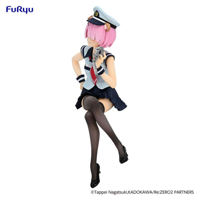 Re:Zero Starting Life in Another World Noodle Stopper PVC Statue Ram Police Officer Cap with Dog Ears 16cm - Scale Statue - Furyu - Hobby Figures UK