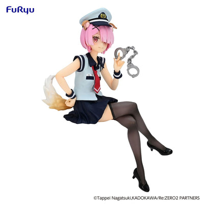 Re:Zero Starting Life in Another World Noodle Stopper PVC Statue Ram Police Officer Cap with Dog Ears 16cm - Scale Statue - Furyu - Hobby Figures UK