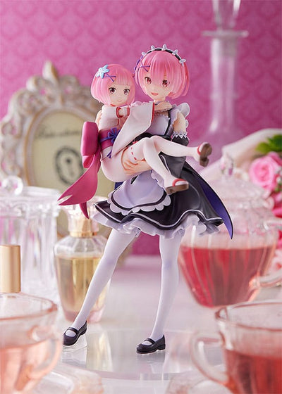 Re:Zero Starting Life in Another World PVC Statue 1/7 Ram & Childhood Ram 23cm - Scale Statue - Sega - Hobby Figures UK