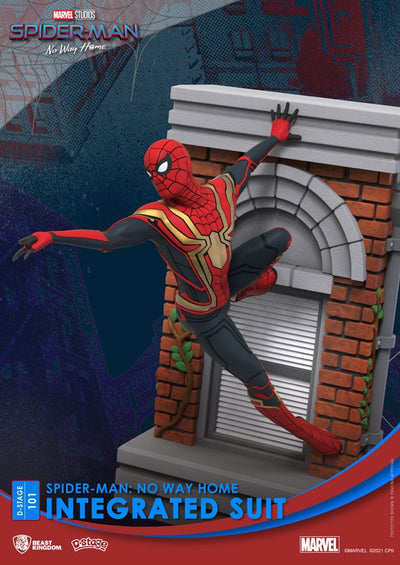 Spider-Man: No Way Home D-Stage PVC Diorama Spider-Man Integrated Suit 16cm - Scale Statue - Beast Kingdom Toys - Hobby Figures UK