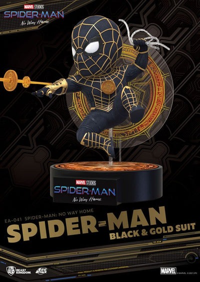 Spider-Man: No Way Home Egg Attack Figure Spider-Man Black & Gold Suit 18cm - Scale Statue - Beast Kingdom Toys - Hobby Figures UK