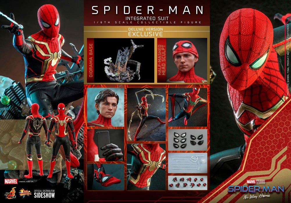 Spider-Man: No Way Home Movie Masterpiece Action Figure 1/6 Spider-Man (Integrated Suit) Deluxe Ver. 29cm - Action Figures - Hot Toys - Hobby Figures UK