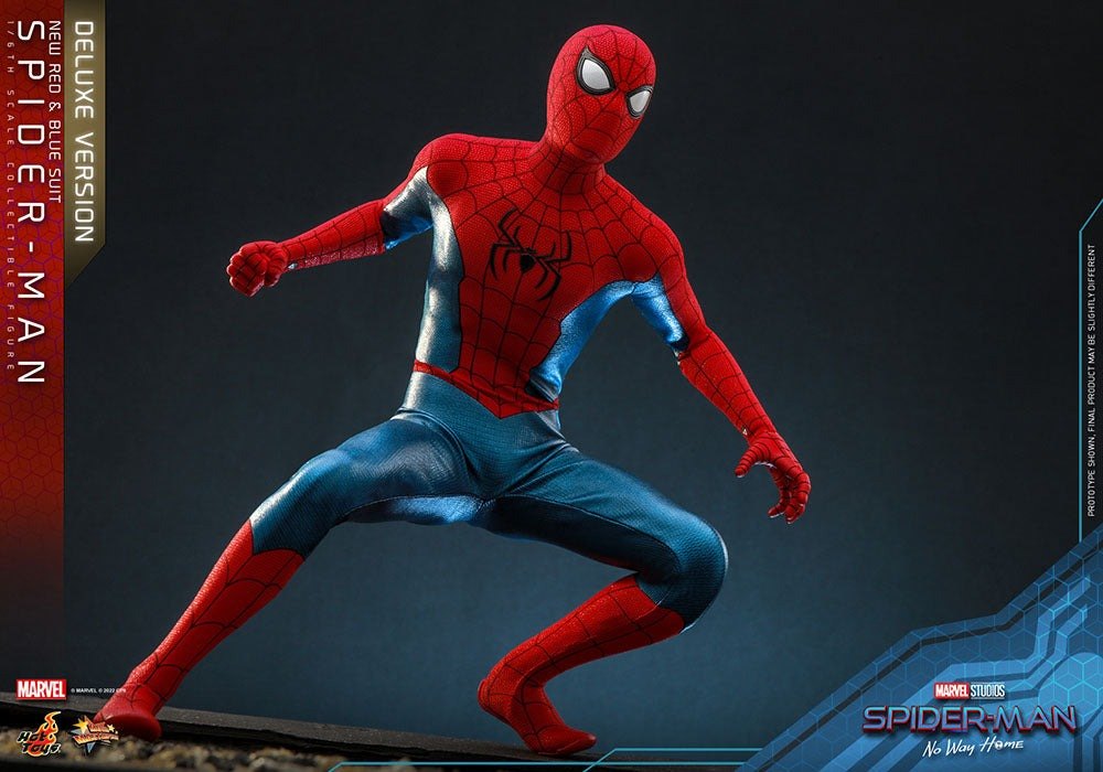 Spider-Man: No Way Home Movie Masterpiece Action Figure 1/6 Spider-Man (New Red and Blue Suit) (Deluxe Version) 28cm - Action Figures - Hot Toys - Hobby Figures UK