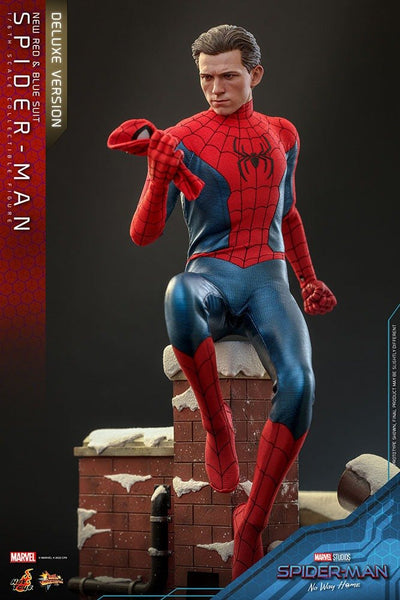 Spider-Man: No Way Home Movie Masterpiece Action Figure 1/6 Spider-Man (New Red and Blue Suit) (Deluxe Version) 28cm - Action Figures - Hot Toys - Hobby Figures UK