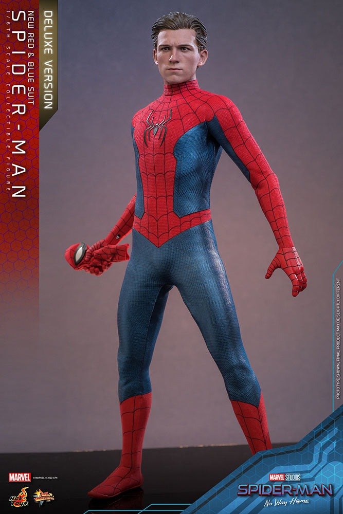 Spider-Man: No Way Home Movie Masterpiece Action Figure 1/6 Spider-Man (New Red and Blue Suit) (Deluxe Version) 28cm - Action Figures - Hot Toys - Hobby Figures UK