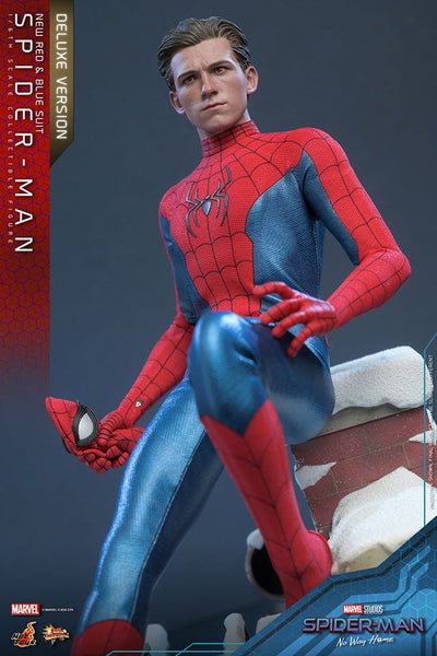 Spider-Man: No Way Home Movie Masterpiece Action Figure 1/6 Spider-Man (New Red and Blue Suit) (Deluxe Version) 28cm - Action Figures - Hot Toys - Hobby Figures UK