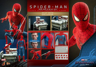 Spider-Man: No Way Home Movie Masterpiece Action Figure 1/6 Spider-Man (New Red and Blue Suit) (Deluxe Version) 28cm - Action Figures - Hot Toys - Hobby Figures UK