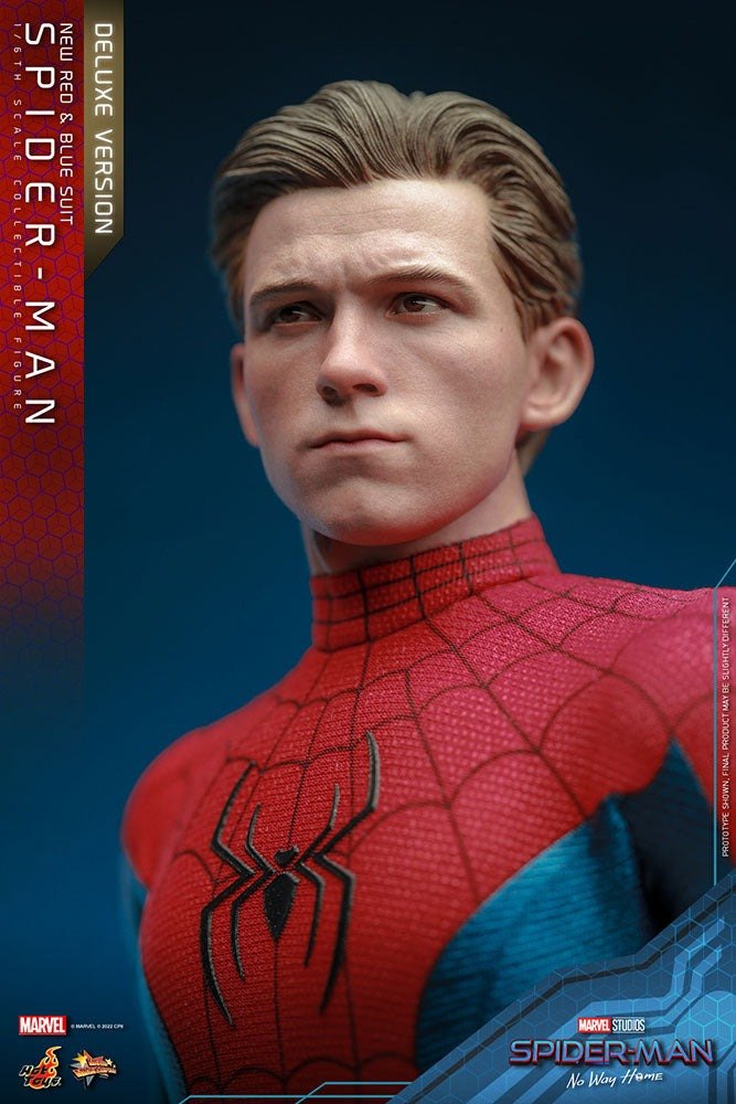 Spider-Man: No Way Home Movie Masterpiece Action Figure 1/6 Spider-Man (New Red and Blue Suit) (Deluxe Version) 28cm - Action Figures - Hot Toys - Hobby Figures UK