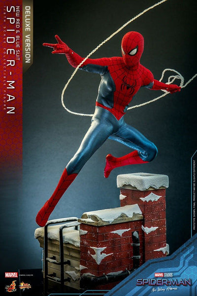 Spider-Man: No Way Home Movie Masterpiece Action Figure 1/6 Spider-Man (New Red and Blue Suit) (Deluxe Version) 28cm - Action Figures - Hot Toys - Hobby Figures UK