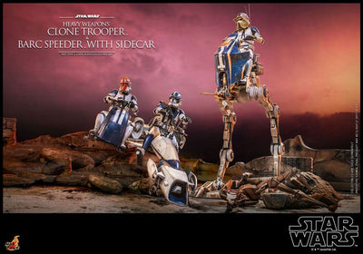 Star Wars The Clone Wars Action Figure 1/6 Heavy Weapons Clone Trooper & BARC Speeder with Sidecar 30cm - Action Figures - Hot Toys - Hobby Figures UK