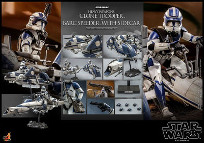 Star Wars The Clone Wars Action Figure 1/6 Heavy Weapons Clone Trooper & BARC Speeder with Sidecar 30cm - Action Figures - Hot Toys - Hobby Figures UK