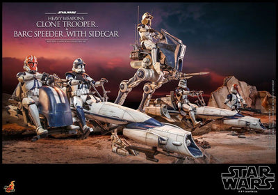 Star Wars The Clone Wars Action Figure 1/6 Heavy Weapons Clone Trooper & BARC Speeder with Sidecar 30cm - Action Figures - Hot Toys - Hobby Figures UK