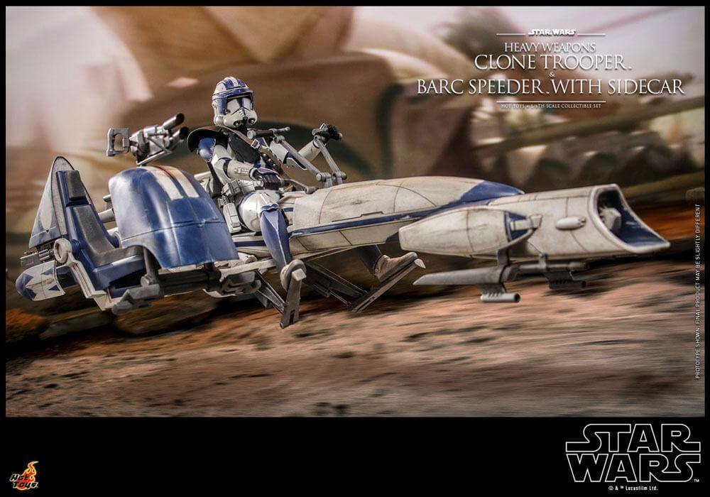 Star Wars The Clone Wars Action Figure 1/6 Heavy Weapons Clone Trooper & BARC Speeder with Sidecar 30cm - Action Figures - Hot Toys - Hobby Figures UK