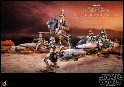 Star Wars The Clone Wars Action Figure 1/6 Heavy Weapons Clone Trooper & BARC Speeder with Sidecar 30cm - Action Figures - Hot Toys - Hobby Figures UK