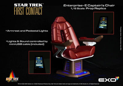 Star Trek: First Contact Replica 1/6 Enterprise-E Captain's Chair 15cm - Action Figures - EXO-6 - Hobby Figures UK