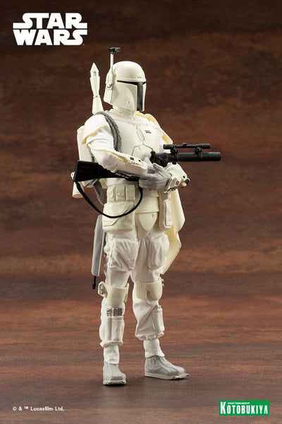 Star Wars ARTFX+ PVC Statue 1/10 Boba Fett White Armour Ver. 18cm - Scale Statue - Kotobukiya - Hobby Figures UK
