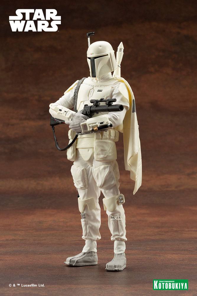 Star Wars ARTFX+ PVC Statue 1/10 Boba Fett White Armour Ver. 18cm - Scale Statue - Kotobukiya - Hobby Figures UK