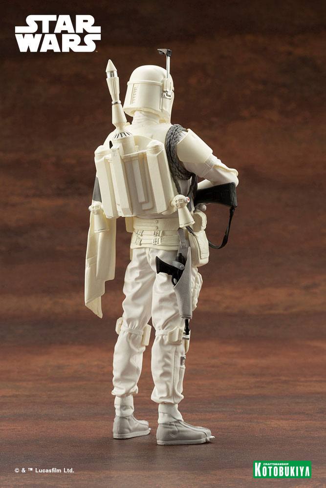 Star Wars ARTFX+ PVC Statue 1/10 Boba Fett White Armour Ver. 18cm - Scale Statue - Kotobukiya - Hobby Figures UK