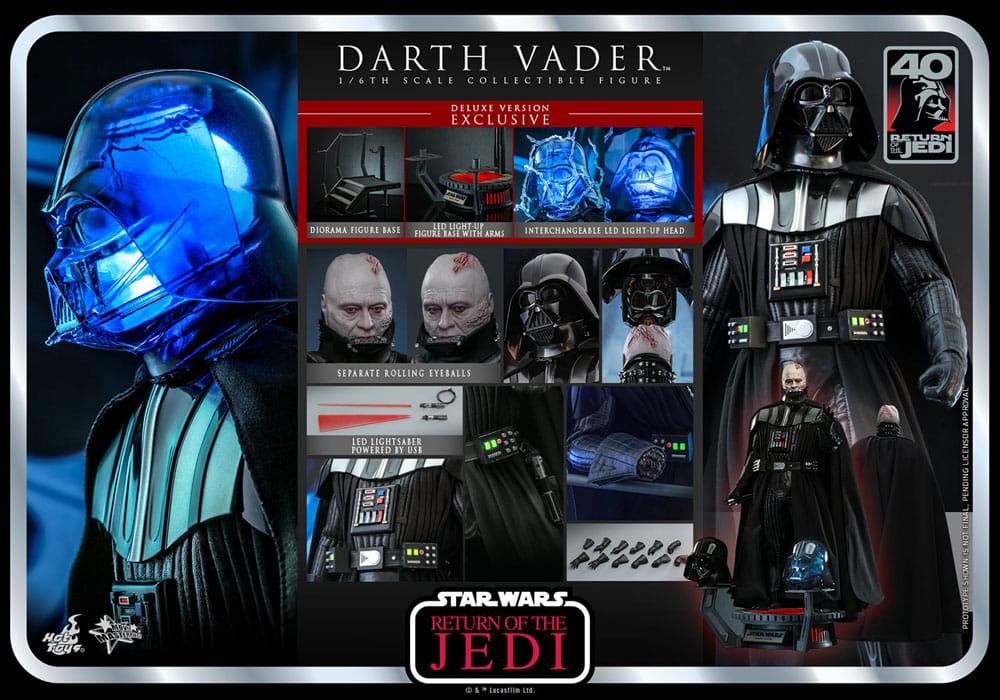 Star Wars: Episode VI 40th Anniversary Action Figure 1/6 Darth Vader Deluxe Version 35cm - Action Figures - Hot Toys - Hobby Figures UK