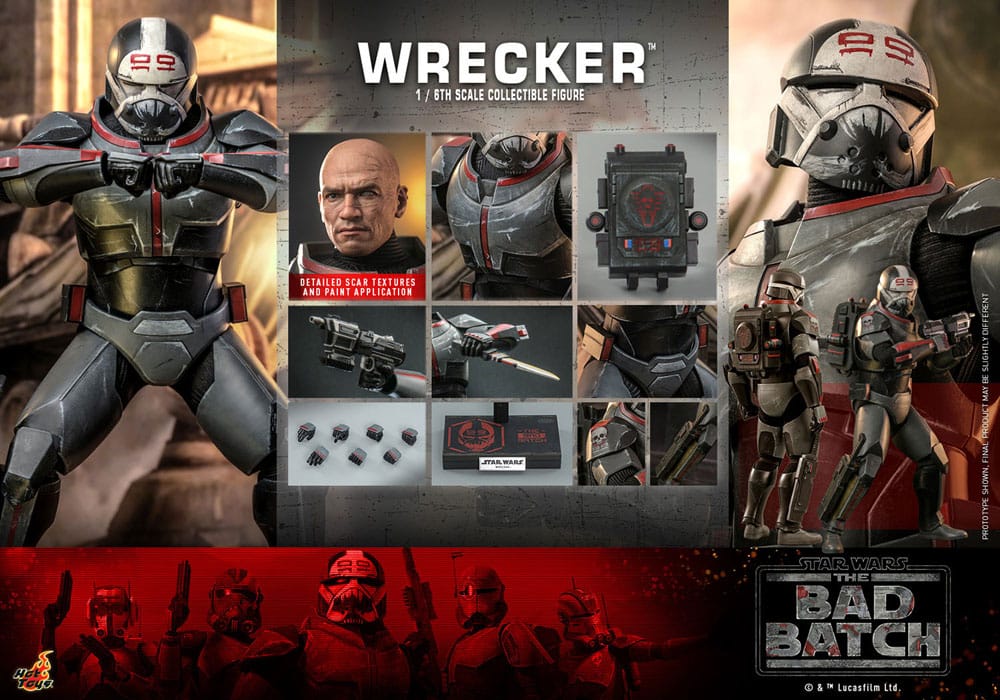 Figurine Hot Toys Hunter – The Bad Batch – Star Wars – Échelle 1/6 – NEUVE