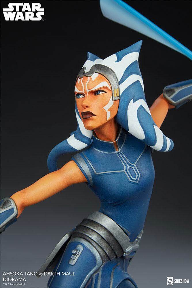 Star Wars: The Clone Wars Diorama Ahsoka Tano vs Darth Maul 51cm - Scale Statue - Sideshow Collectibles - Hobby Figures UK
