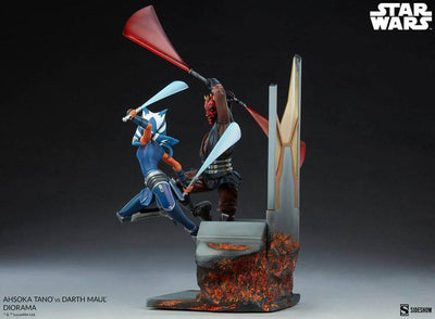 Star Wars: The Clone Wars Diorama Ahsoka Tano vs Darth Maul 51cm - Scale Statue - Sideshow Collectibles - Hobby Figures UK