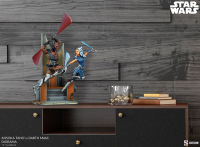 Star Wars: The Clone Wars Diorama Ahsoka Tano vs Darth Maul 51cm - Scale Statue - Sideshow Collectibles - Hobby Figures UK