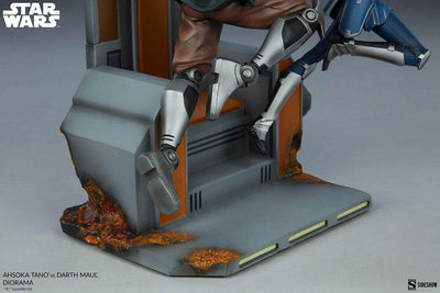 Star Wars: The Clone Wars Diorama Ahsoka Tano vs Darth Maul 51cm - Scale Statue - Sideshow Collectibles - Hobby Figures UK