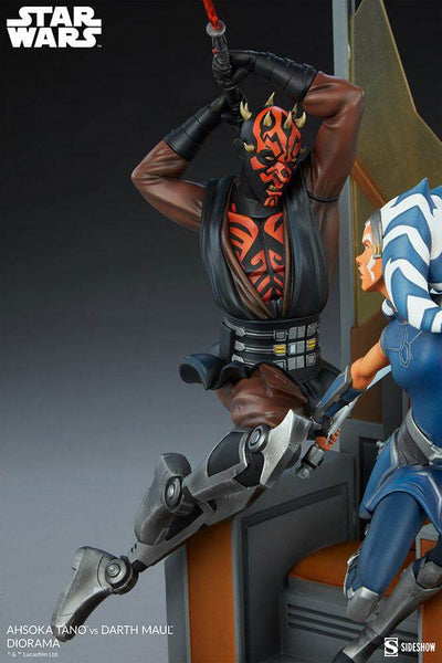 Star Wars: The Clone Wars Diorama Ahsoka Tano vs Darth Maul 51cm - Scale Statue - Sideshow Collectibles - Hobby Figures UK