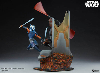 Star Wars: The Clone Wars Diorama Ahsoka Tano vs Darth Maul 51cm - Scale Statue - Sideshow Collectibles - Hobby Figures UK