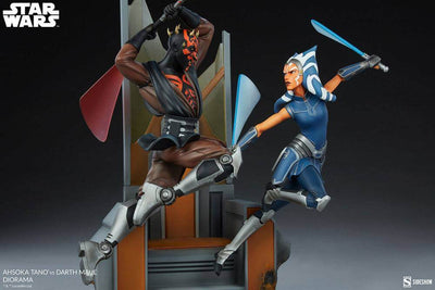 Star Wars: The Clone Wars Diorama Ahsoka Tano vs Darth Maul 51cm - Scale Statue - Sideshow Collectibles - Hobby Figures UK