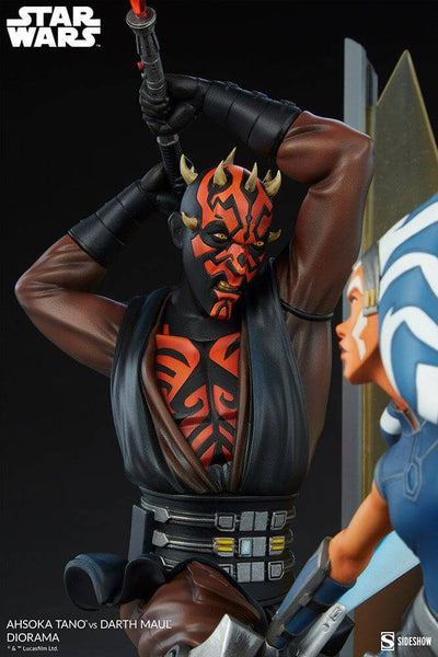 Star Wars: The Clone Wars Diorama Ahsoka Tano vs Darth Maul 51cm - Scale Statue - Sideshow Collectibles - Hobby Figures UK