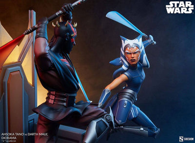 Star Wars: The Clone Wars Diorama Ahsoka Tano vs Darth Maul 51cm - Scale Statue - Sideshow Collectibles - Hobby Figures UK