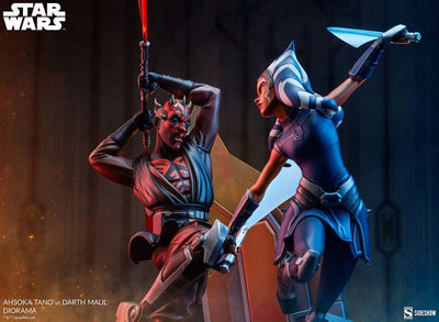 Star Wars: The Clone Wars Diorama Ahsoka Tano vs Darth Maul 51cm - Scale Statue - Sideshow Collectibles - Hobby Figures UK
