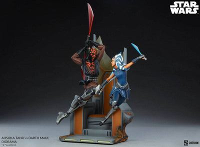 Star Wars: The Clone Wars Diorama Ahsoka Tano vs Darth Maul 51cm - Scale Statue - Sideshow Collectibles - Hobby Figures UK
