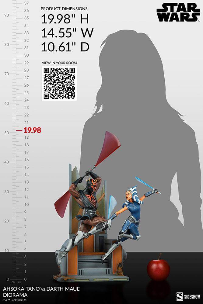 Star Wars: The Clone Wars Diorama Ahsoka Tano vs Darth Maul 51cm - Scale Statue - Sideshow Collectibles - Hobby Figures UK