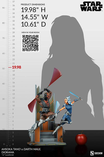 Star Wars: The Clone Wars Diorama Ahsoka Tano vs Darth Maul 51cm - Scale Statue - Sideshow Collectibles - Hobby Figures UK