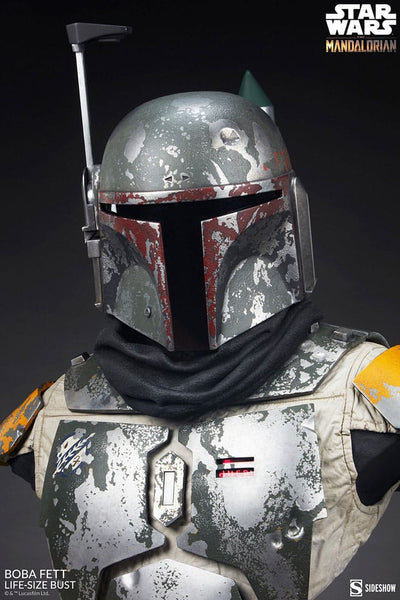 Star Wars The Mandalorian Life-Size Bust Boba Fett 81cm - Scale Statue - Sideshow Collectibles - Hobby Figures UK