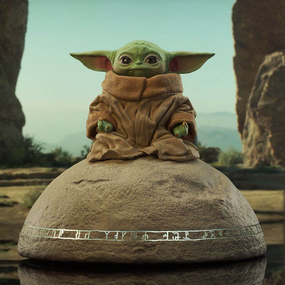 Star Wars The Mandalorian Milestones Statue 1/6 Grogu on Seeing Stone 20cm - Scale Statue - Gentle Giant - Hobby Figures UK