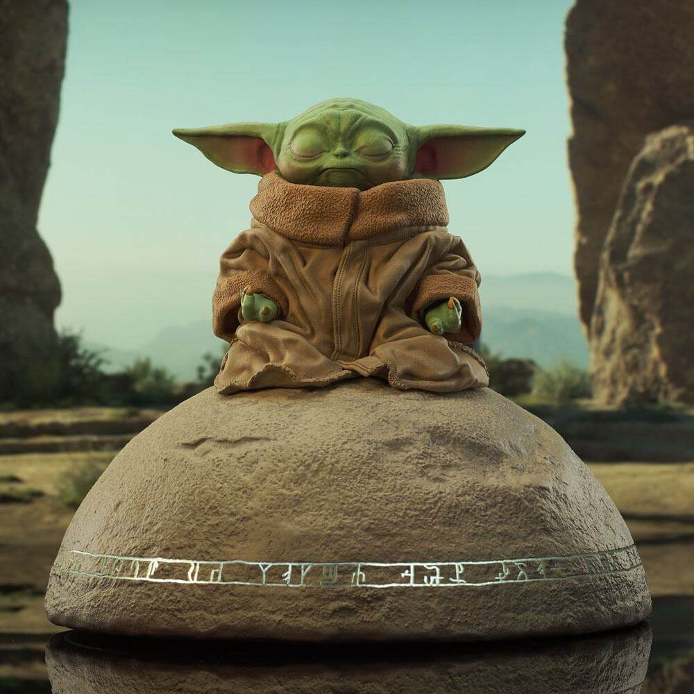 Star Wars The Mandalorian Milestones Statue 1/6 Grogu on Seeing Stone 20cm - Scale Statue - Gentle Giant - Hobby Figures UK