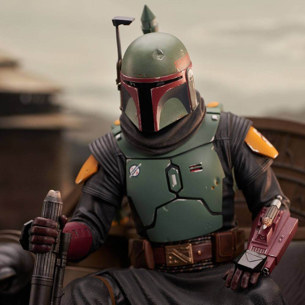 Star Wars: The Mandalorian Premier Collection 1/7 Boba Fett on Throne 24cm - Scale Statue - Gentle Giant - Hobby Figures UK